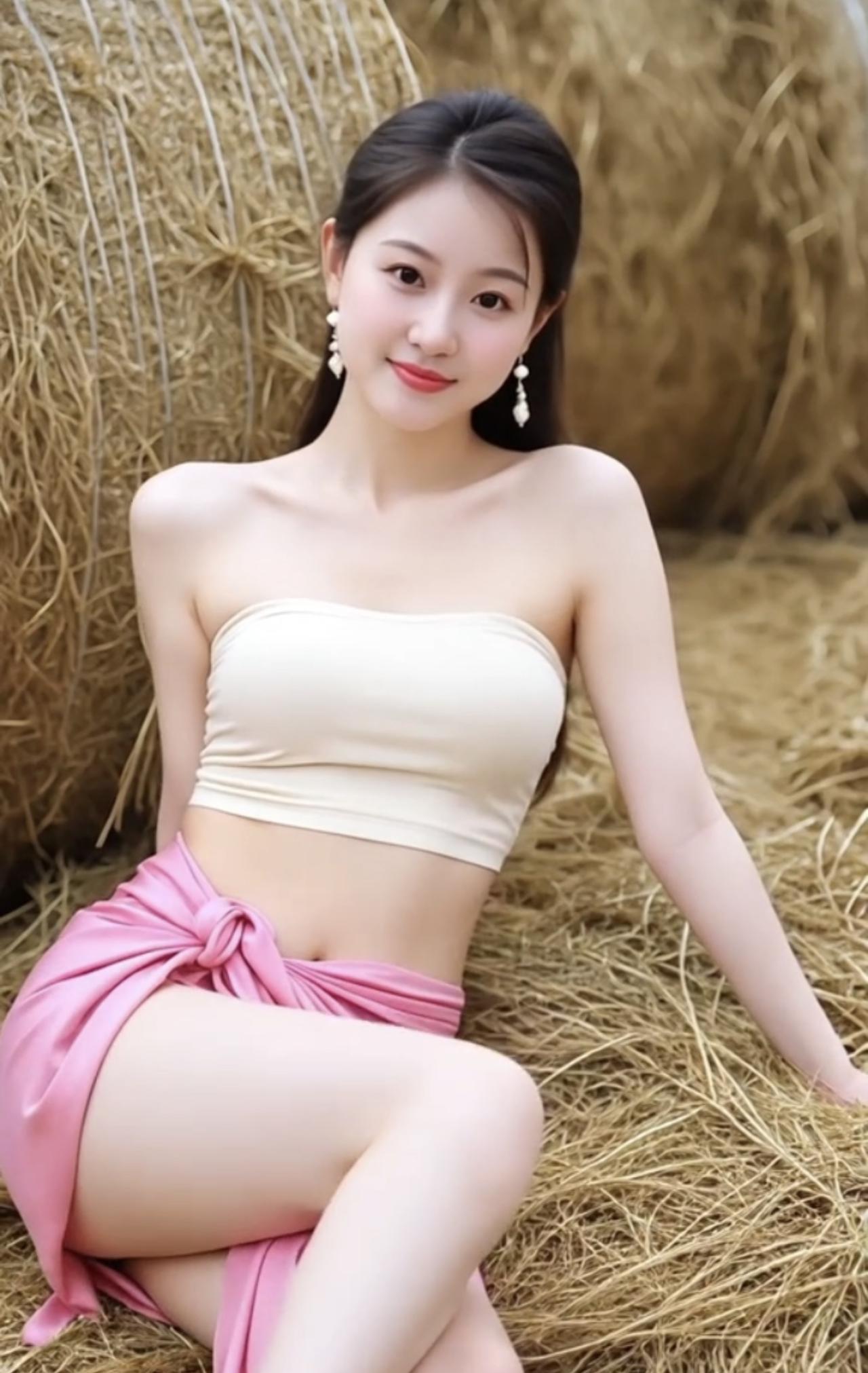 鹧鸪天·又有仙女下凡尘
云鬓轻梳映日新，蛾眉淡扫韵如神。
素衫一抹含仙意，粉袂半