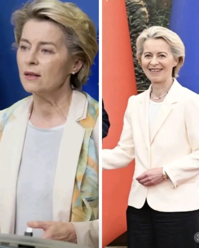 冯德莱恩到中国以后也会笑了，也不谴责中国了。
正如德国《明镜周刊》评论所言："当