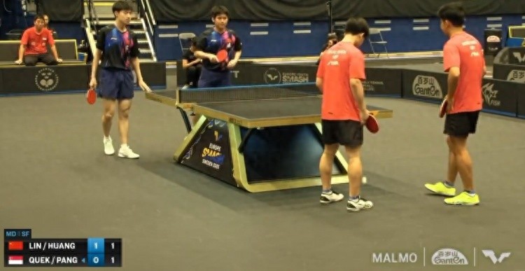 林诗栋/黄友政3-0横扫郭勇/冯耀恩，晋级WTT瑞典大满贯男双决赛

WTT欧洲