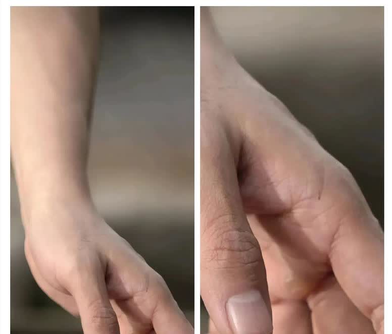 手上的老茧证实了他的付出，也见证了他一路的艰辛！
让我想起了之前给肖战修图的工