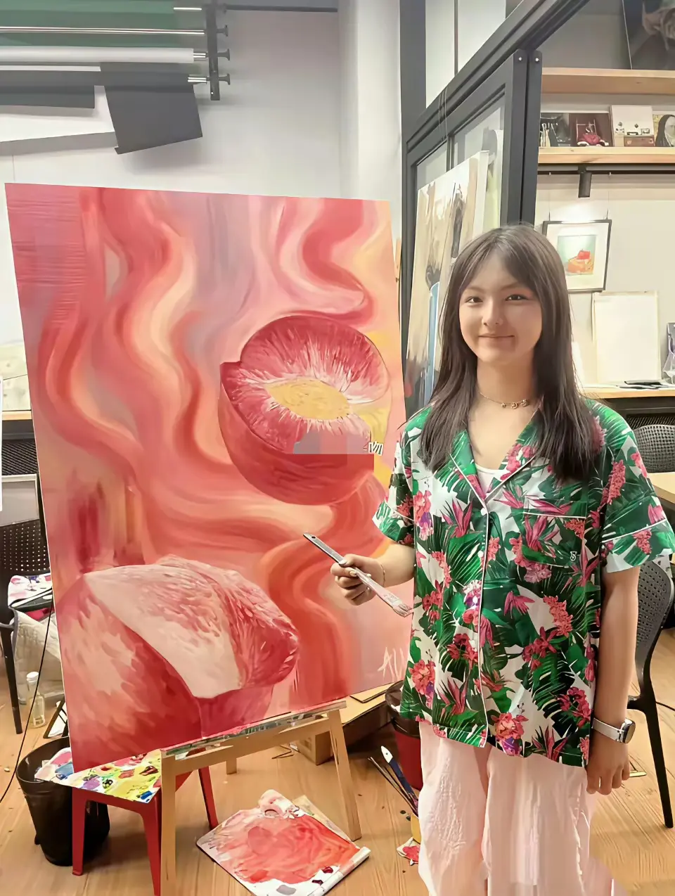 王诗龄这一幅画卖了145万！
真是有钱人的世界不敢想象。

