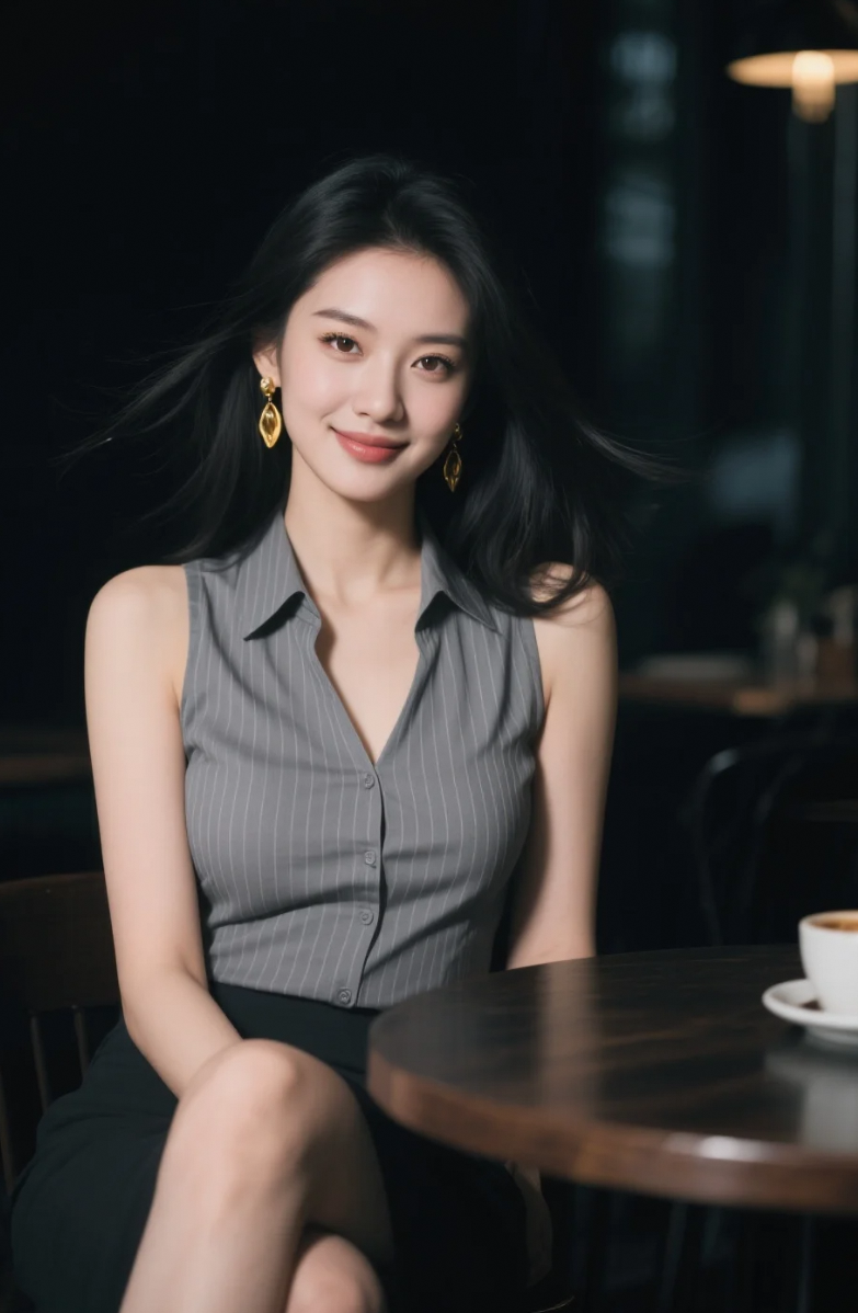 耳坠轻摇，心动在这咖啡厅蔓延
