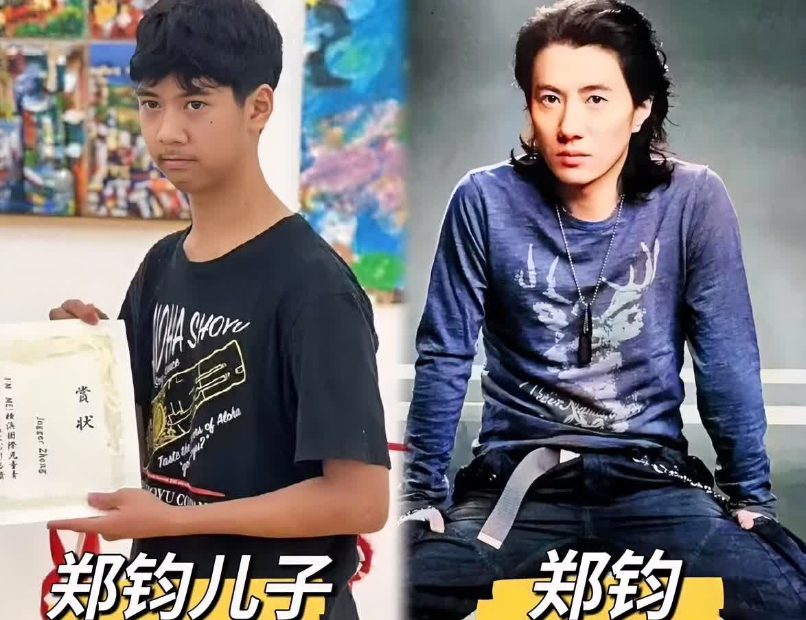 果然长相是一种玄学
你看郑钧儿子
这两天上了热搜，不是因为他的画作多惊艳，而