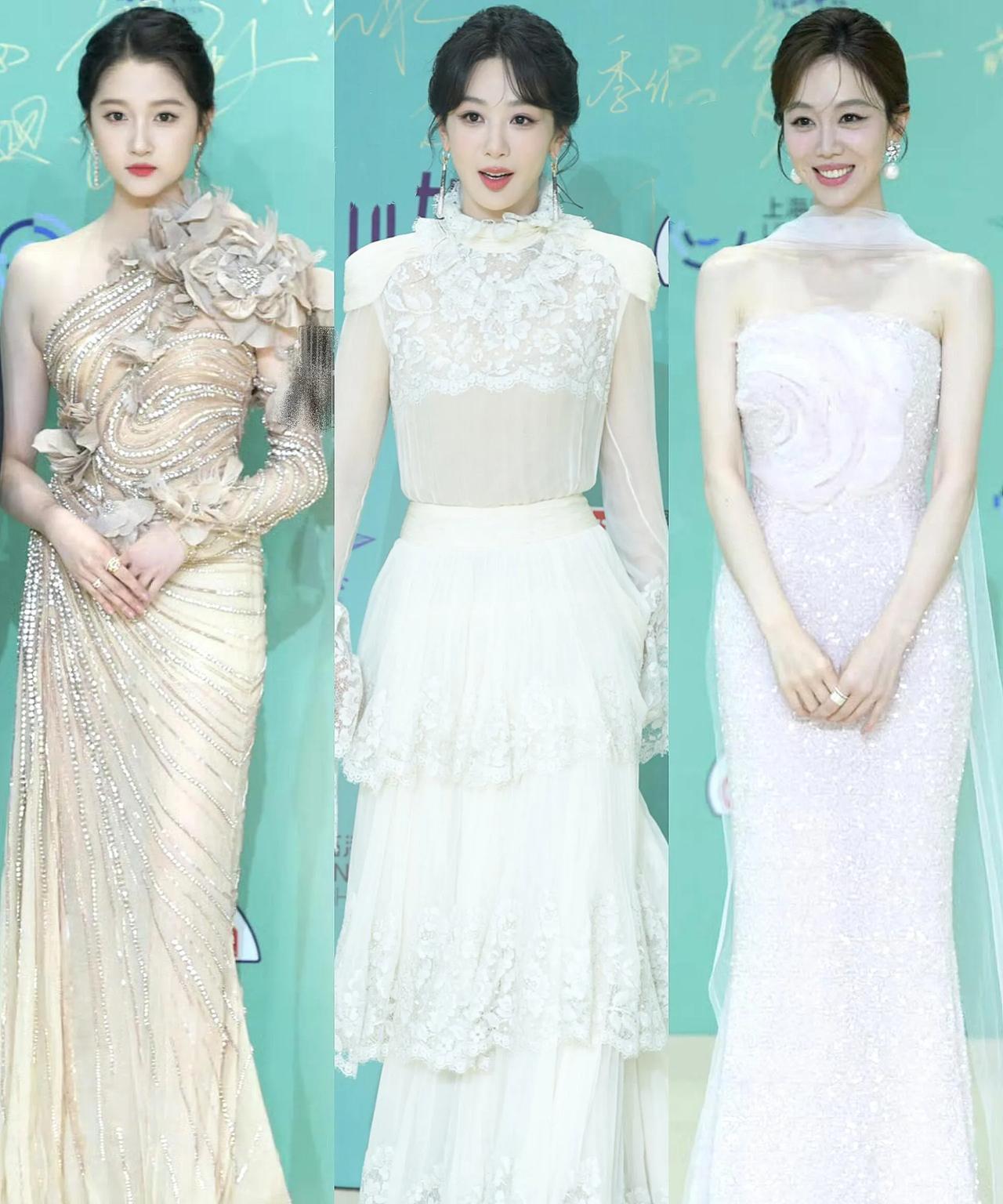 就喜欢看大美女，而且还是扎堆的大美女，今天关晓彤终于穿对衣服了，以往每次造型都不
