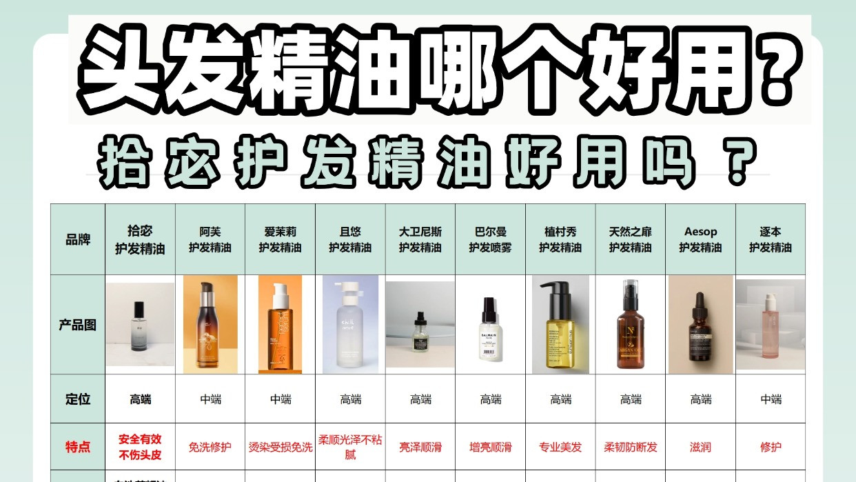拾宓护发精油好用吗？头发精油哪个好用？老爸评测修护款不踩坑！