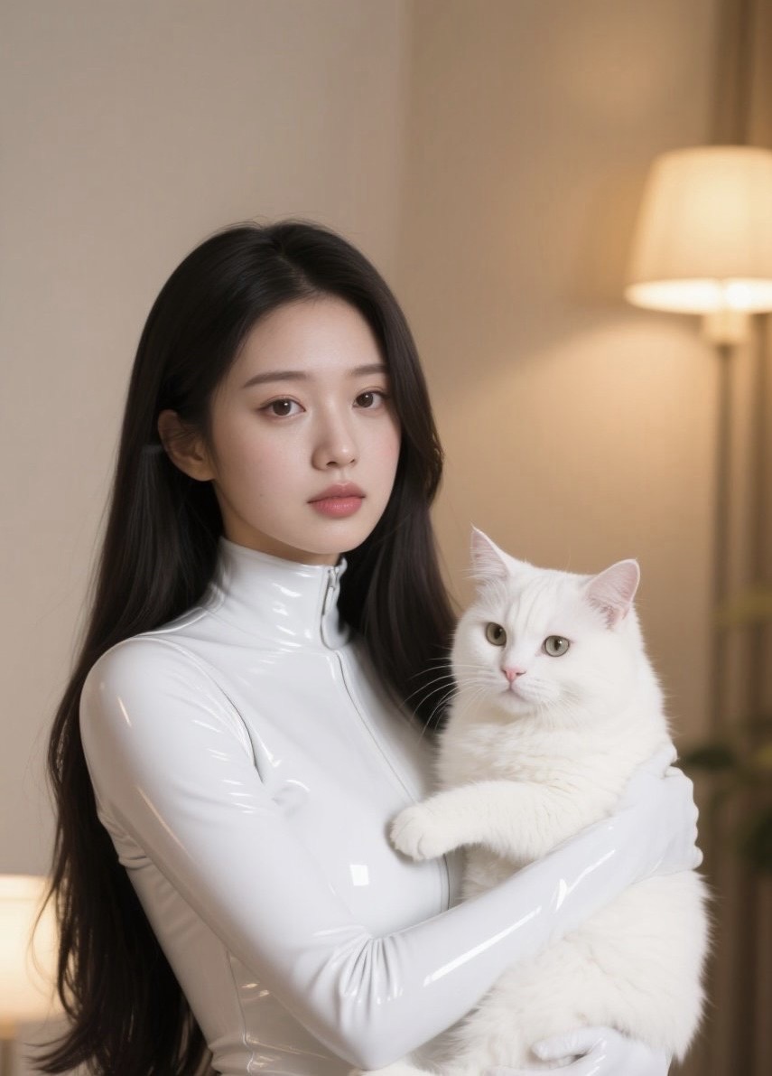 娇俏女兵抱猫出镜，铁血柔情完美融合
