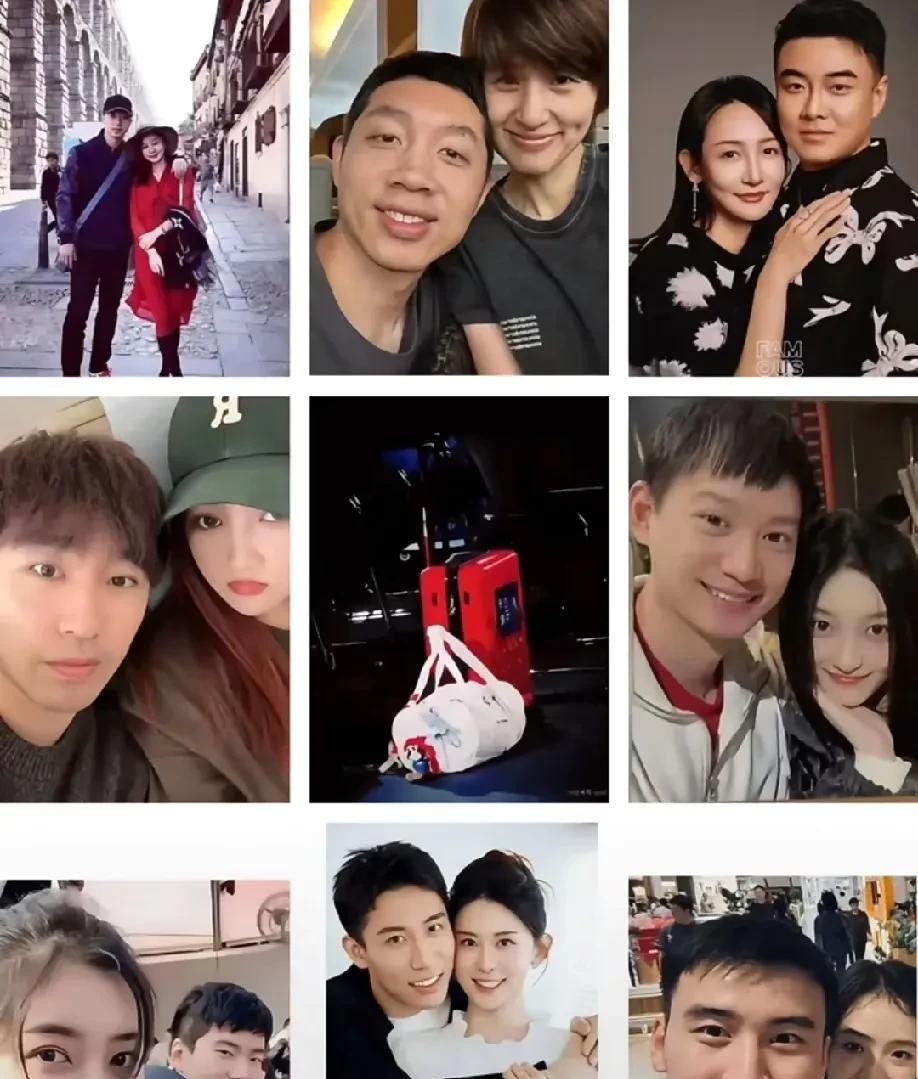 网友还让太残忍，硬是把国乒已经公开成双成对的情侣夫妻给整理出来，中间还放个小红箱
