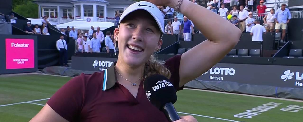 WTA500|巴特洪堡站第二轮今天凌晨结束一场比赛，3号种子米拉·安德列娃以3-