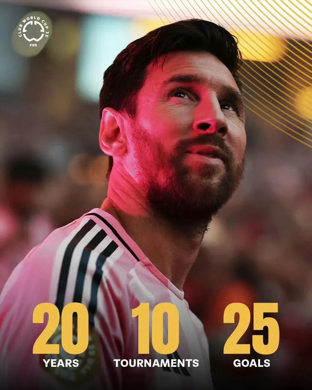 球王梅西再次加冕一项新荣誉，那就是国际足联（FIFA）赛事历史射手王。
从200