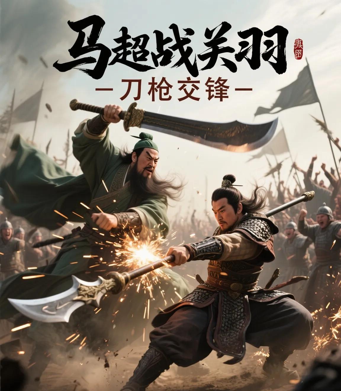 张飞战马超300回合不分胜负，那么马超战关羽谁会胜呢？
张飞与马超葭萌关大战二百