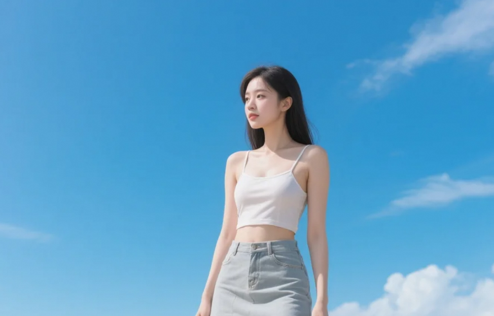 夏日的热情洋溢，她的笑容是最好的证明