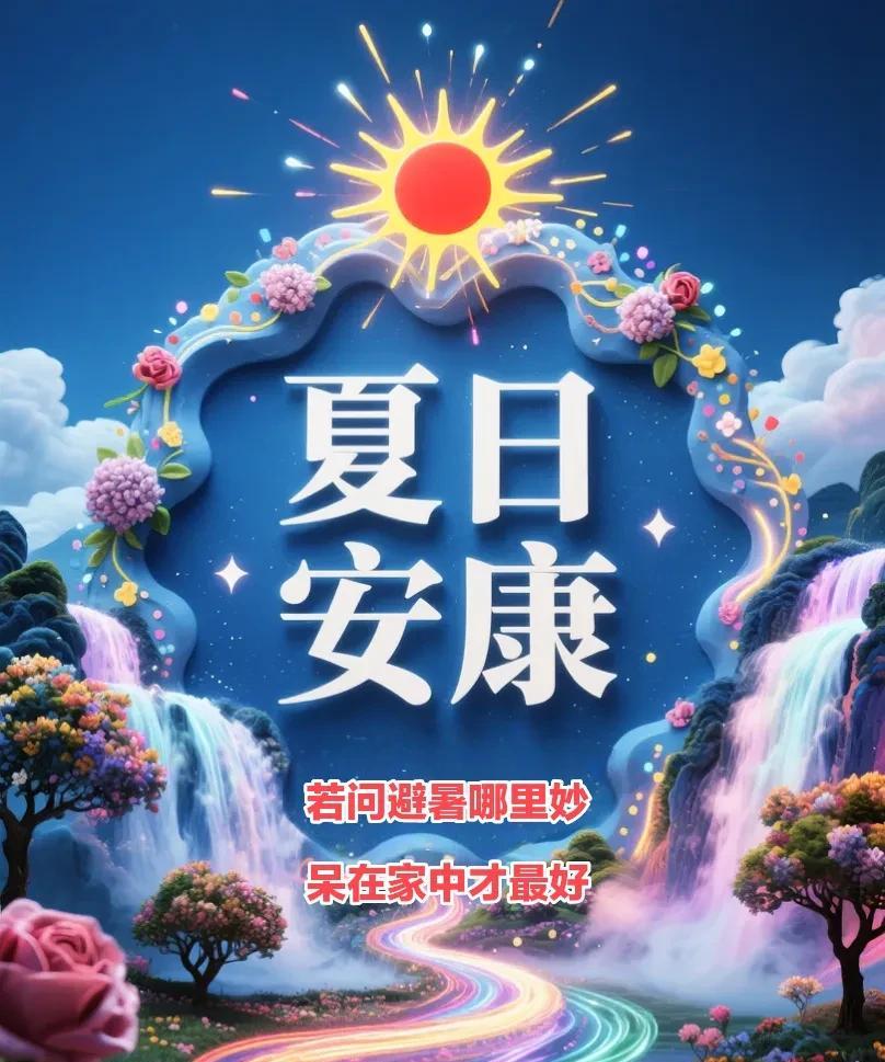 若问避暑哪里妙，
待在家中才最好。
骄阳如火窗外烤，
空调一吹暑气消。
曾游各地