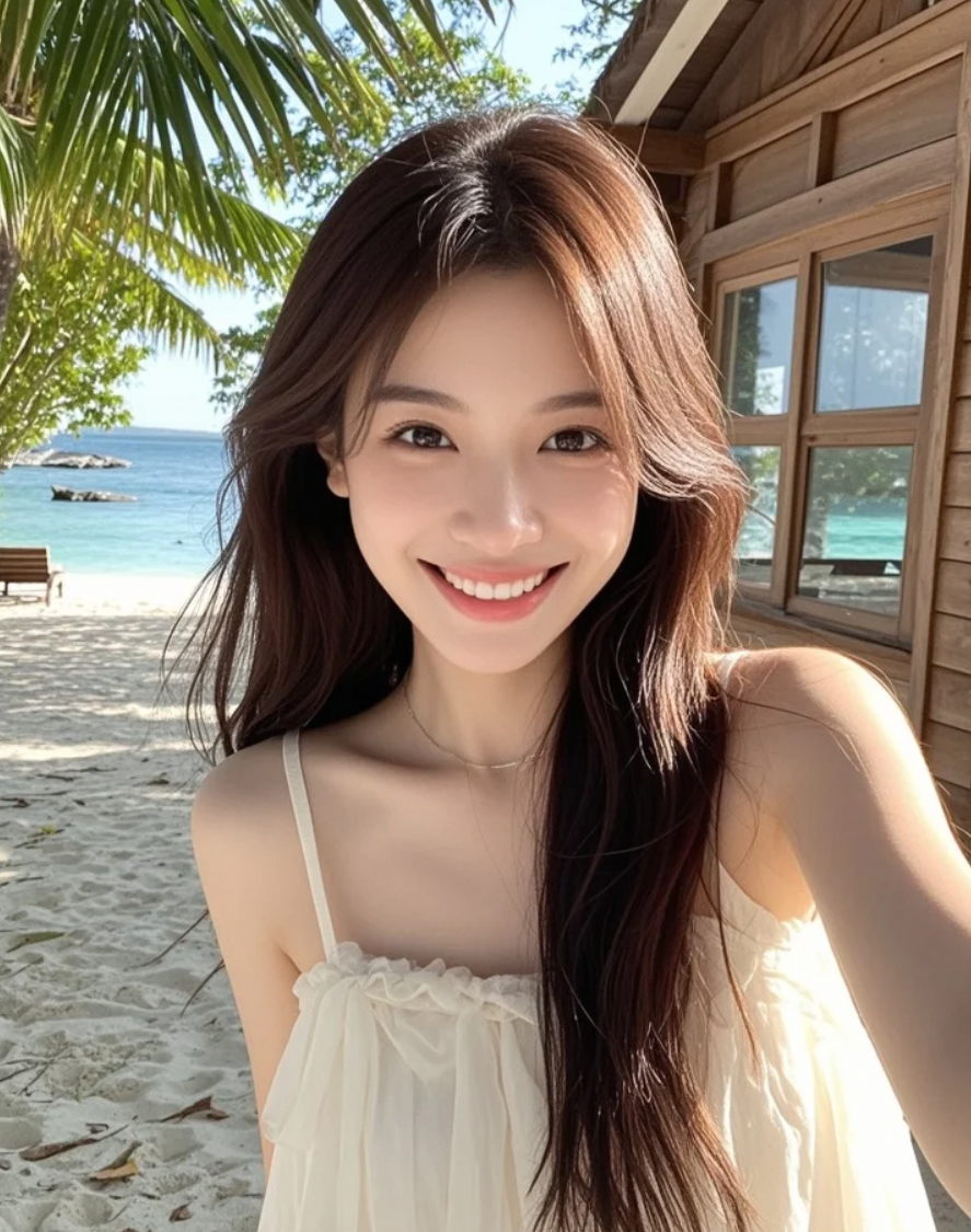 不是我爱自拍，是大海太会衬托人