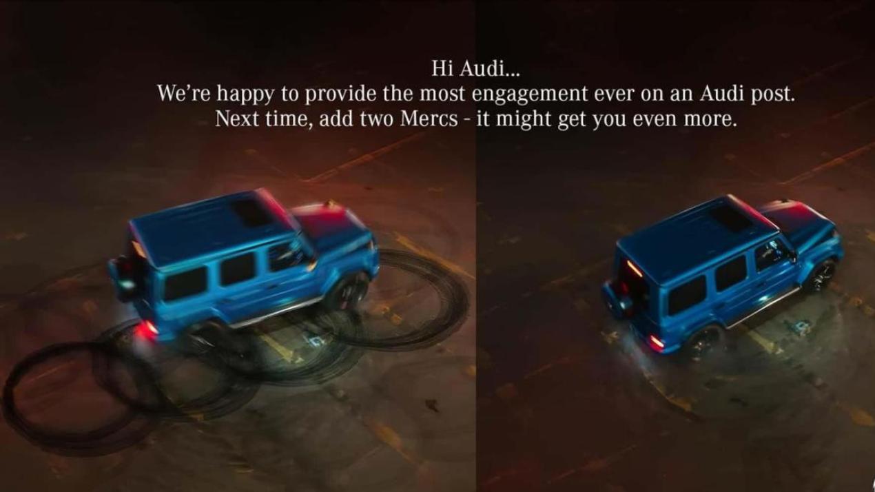 国外，奥迪、奔驰、宝马网上互相调侃，没有诋毁、阴阳，只有玩笑