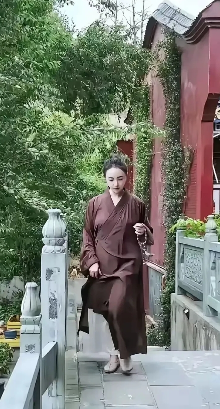安徽，有一名女子周末陪妈妈去寺庙上香，刚进入寺庙大殿，发现寺庙内有一名女尼姑从外