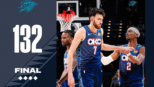 14连胜，只输1场，谁能管管雷霆？23场比赛，SGA三节打卡12场：太强了