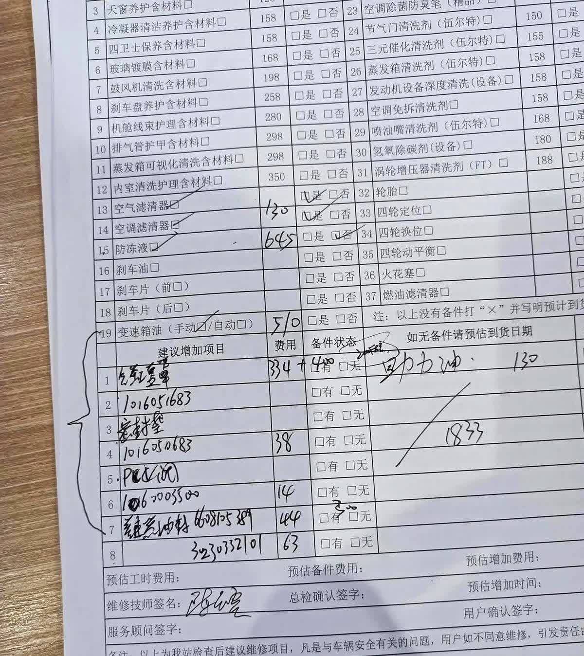 自己有车，一定要学一点汽车维修、保养知识，否则会吃亏。

今早开去保养，服务