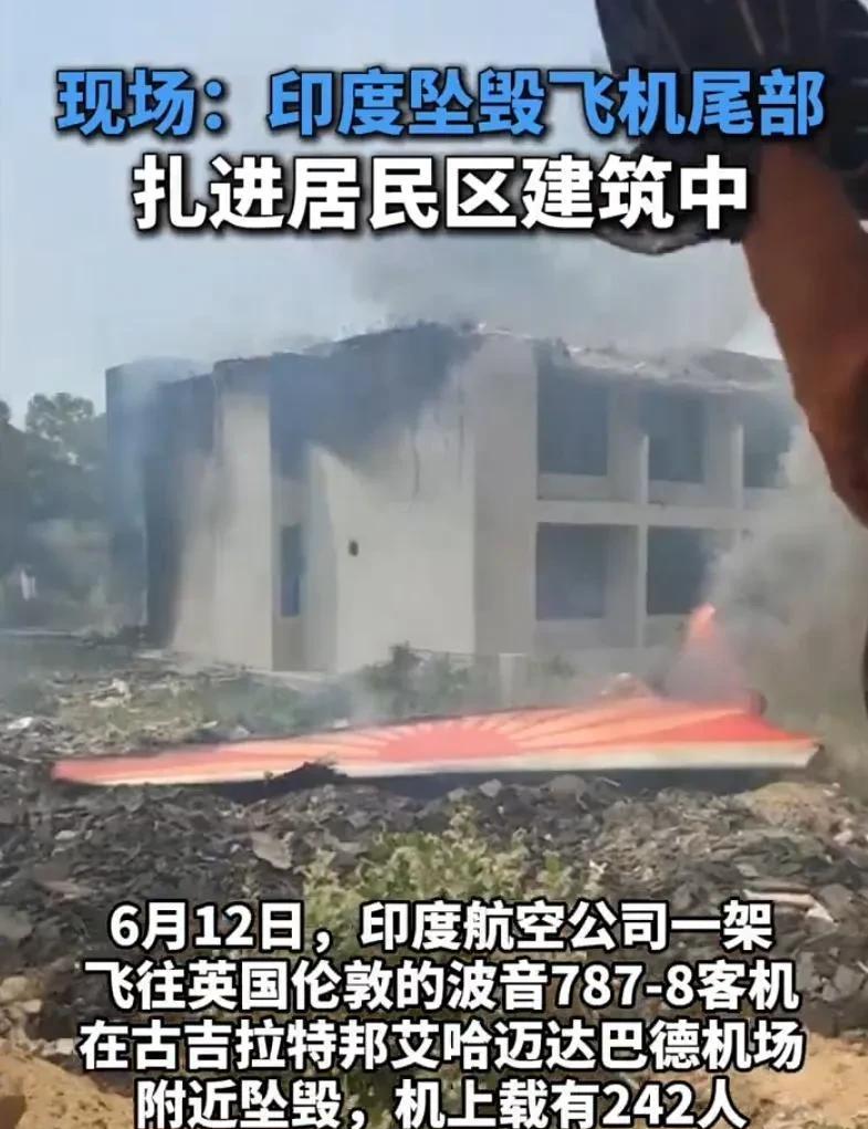 印度客机坠毁的悲鸣
印度传来航空噩耗，一架载有242人的客机不幸坠毁。242个鲜