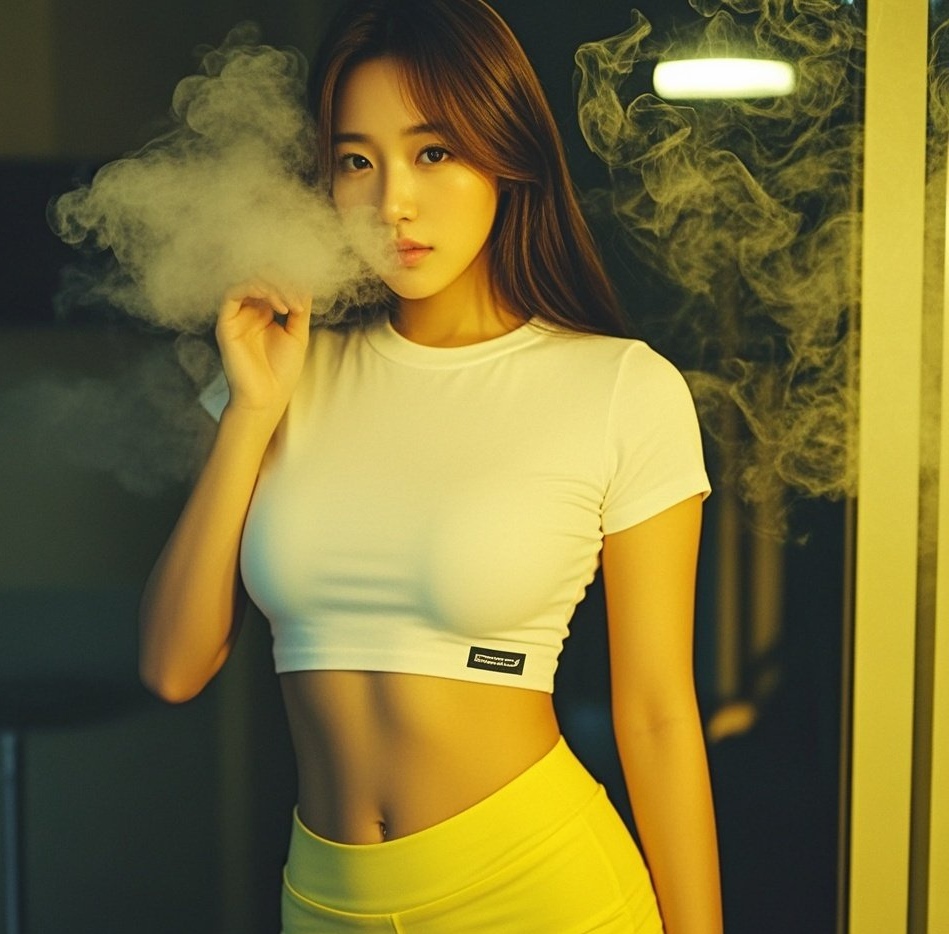 嫩妹身姿若隐若现，紧身装扮尽显风情