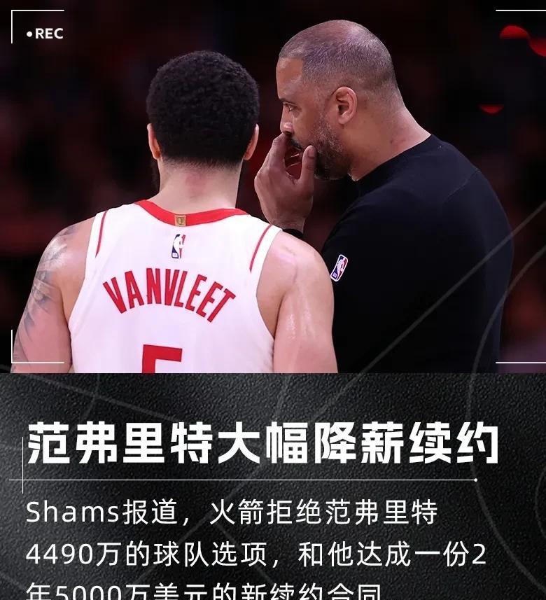 范乔丹超级降薪，为了总冠军拼了，计划两年5000万美元留火箭，这样的合同超值！