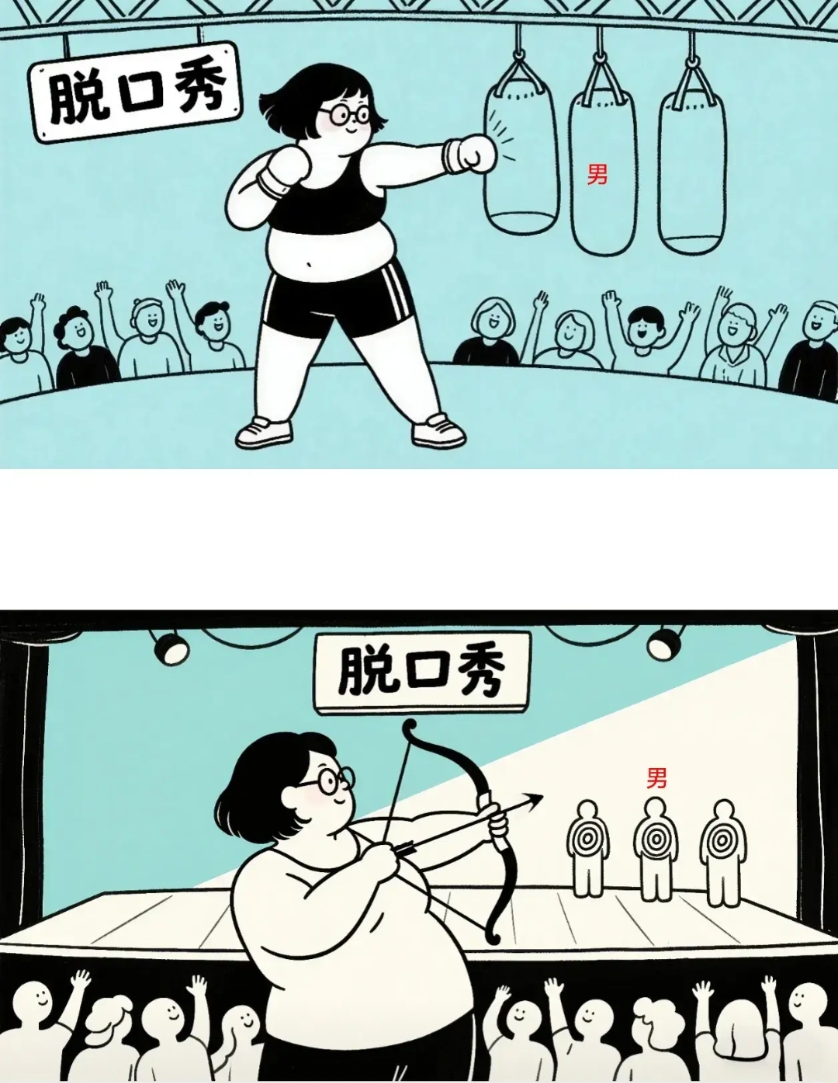 一图看懂国内脱口秀
自从杨X靠着挑动对立贬低男性，获得了大量代言和收益后，许多人