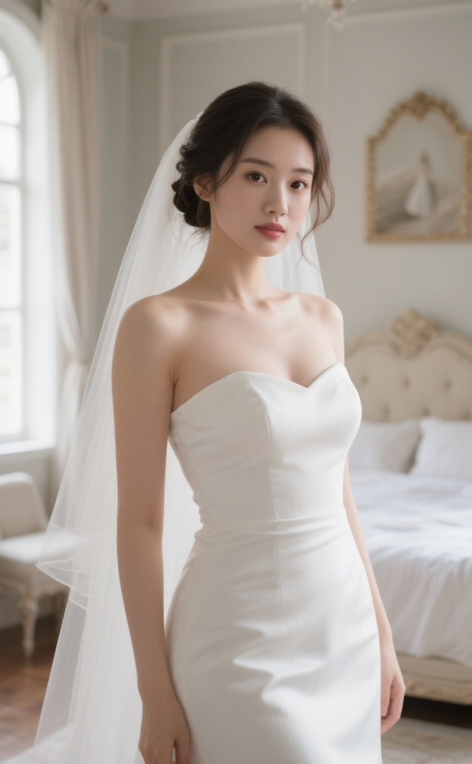 娴静淑媛白裙款款步生莲