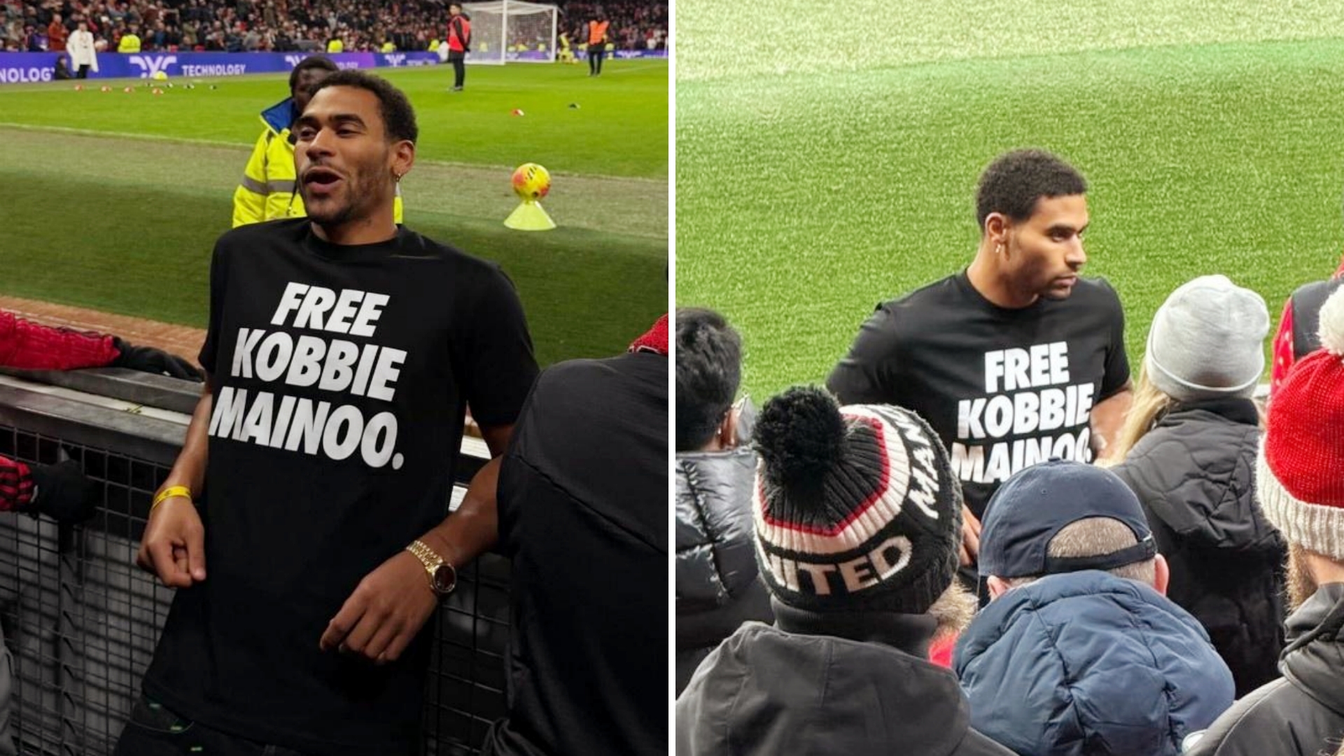 恩伦曼联对阵樱桃的比赛中，梅努的哥哥也来到现场观战，他身穿印有“放梅努离开”印字