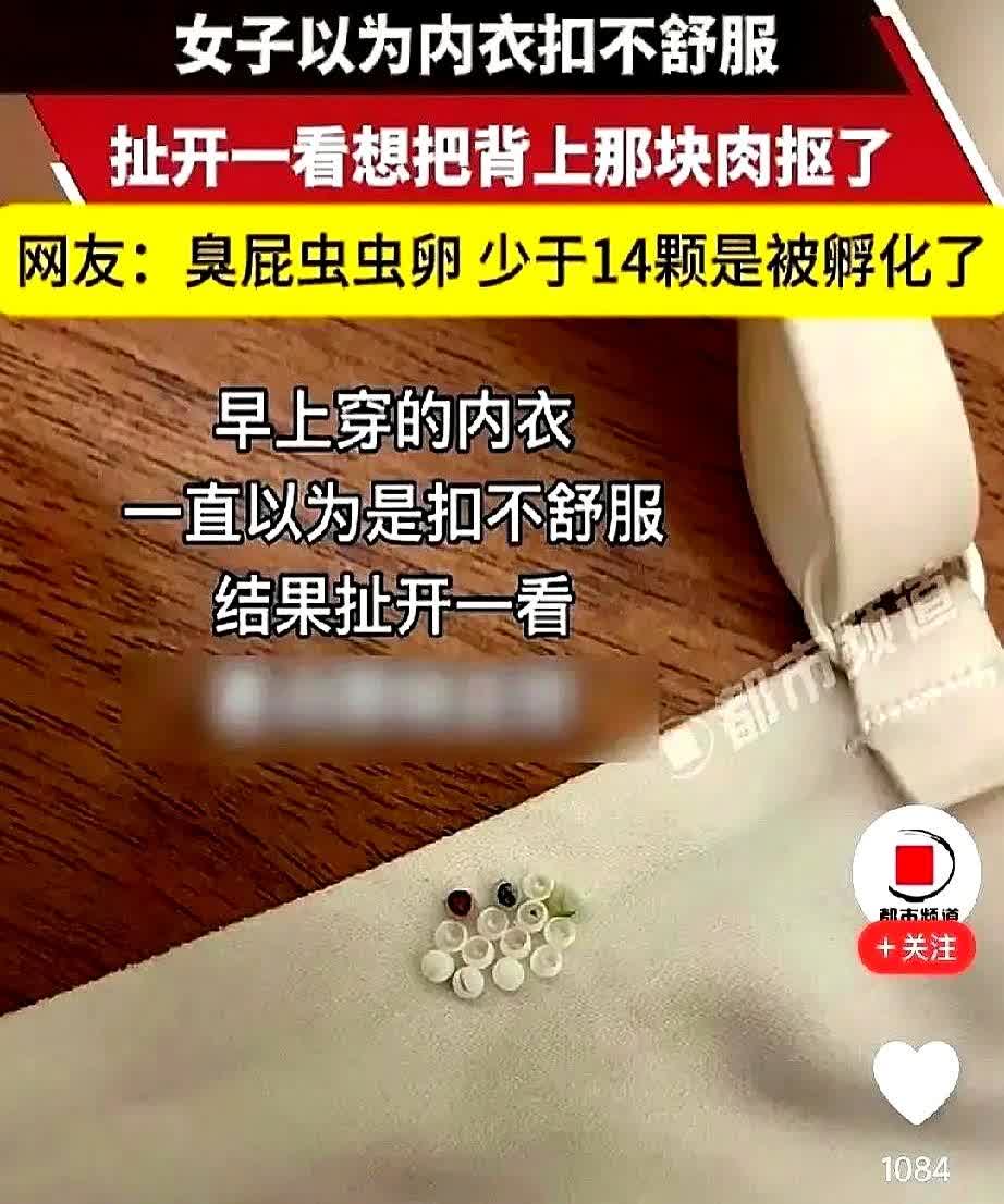 四川，女子起床穿内衣，结果，却总感觉扣不舒服，她将内衣一把扯开，竟然在上面发现了