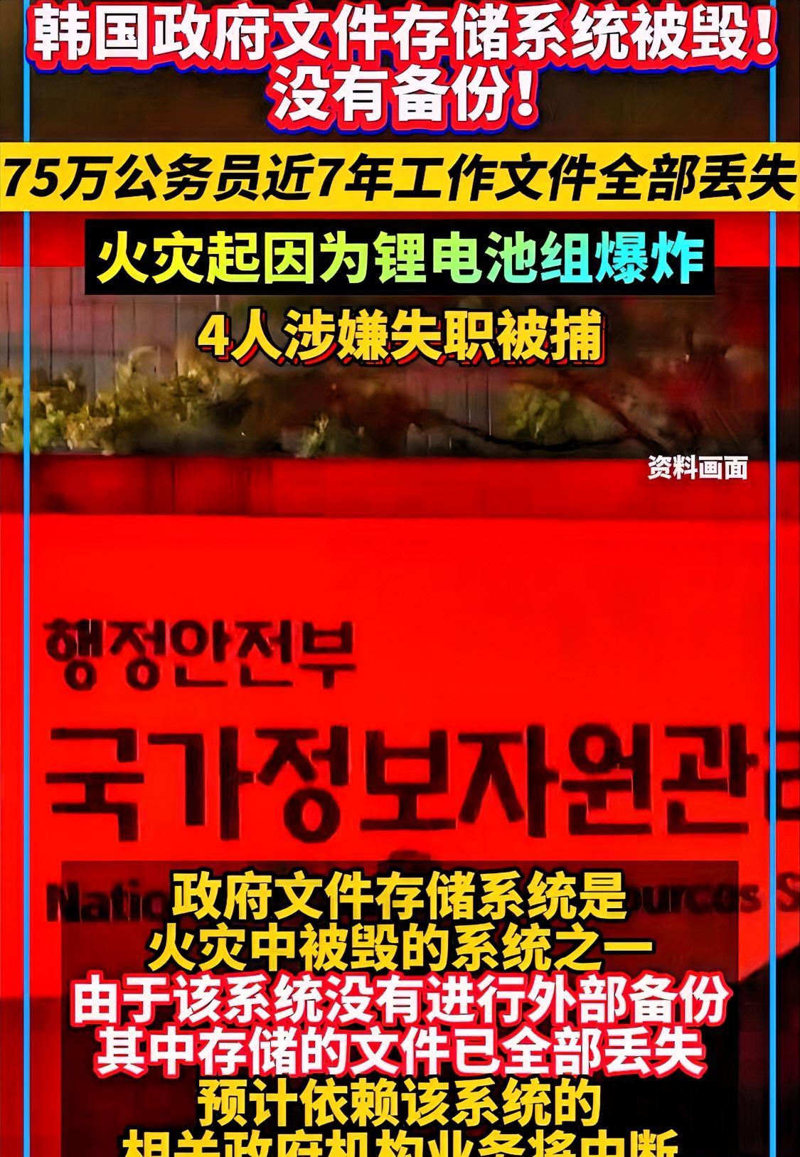 是自信还是疏忽，一国政府重要文件储存系统竟然没有外部备份……
在数字化时代，健全