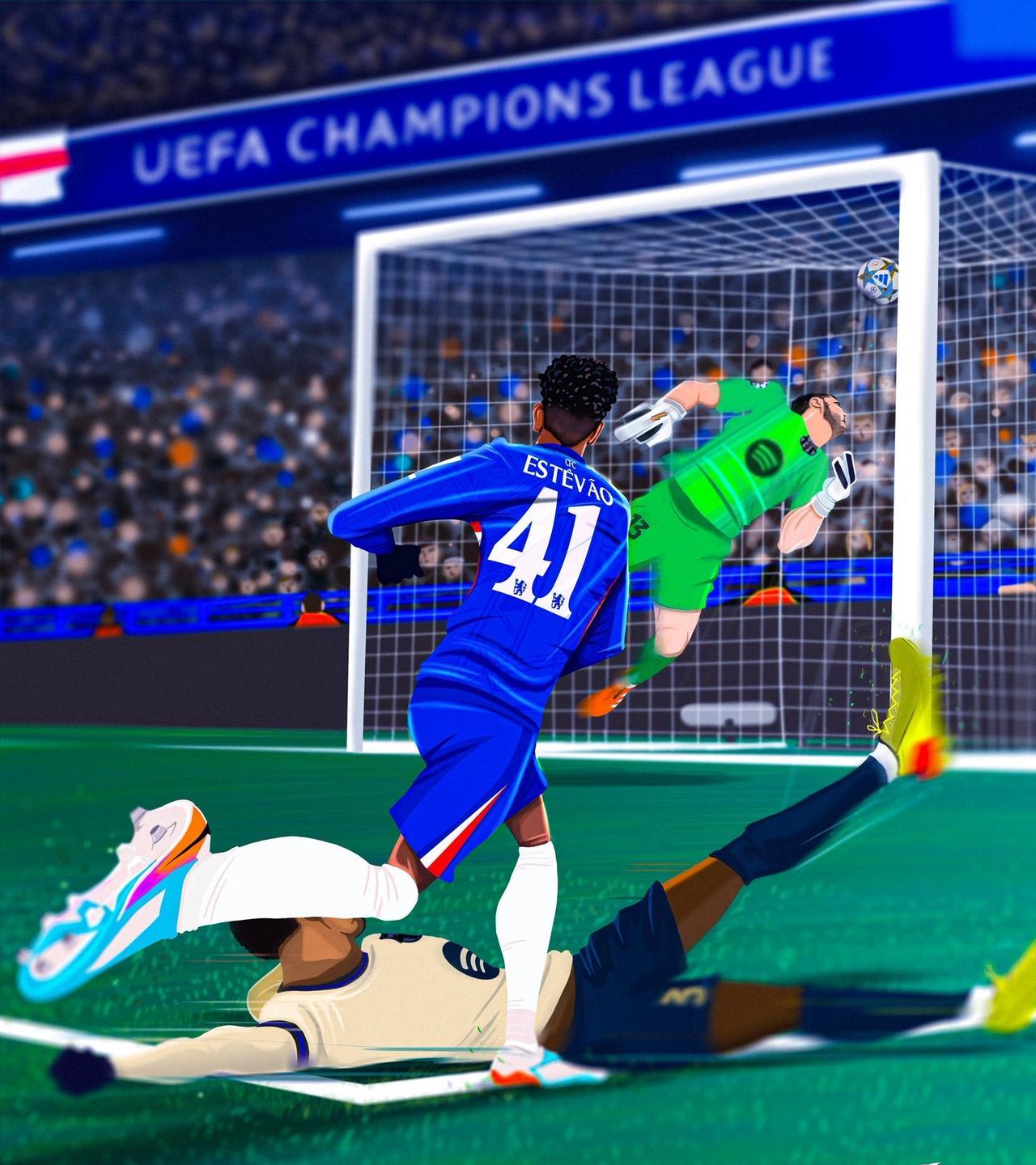 切尔西的艾斯特旺，目前英超最具潜力的明日巨星，连欧冠官方都亲自下场抬举。这孩子难