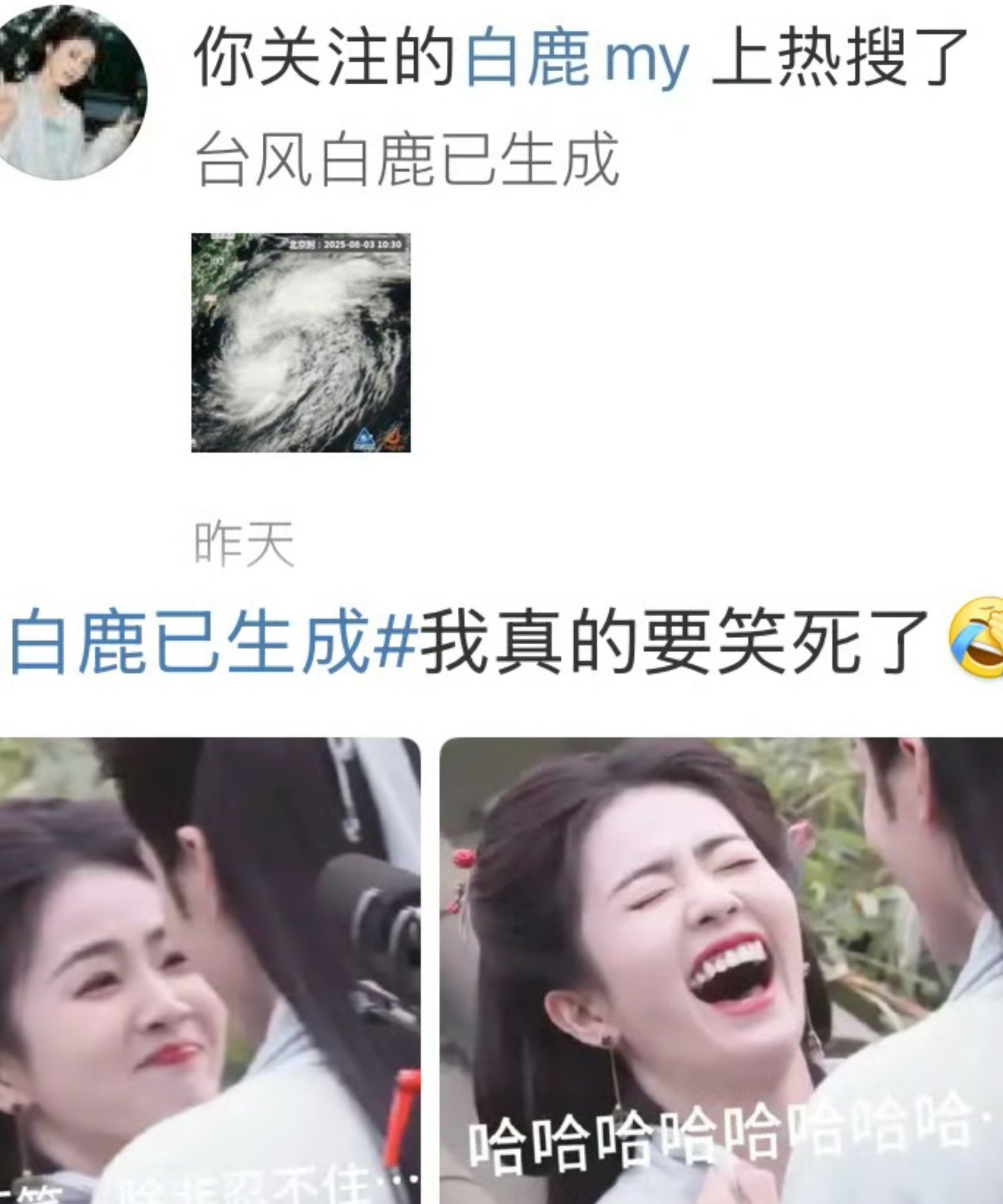 万万没想到，大乌龙出现了！
不仅白鹿懵了，白鹿的粉丝也懵了，
还以为是明星白