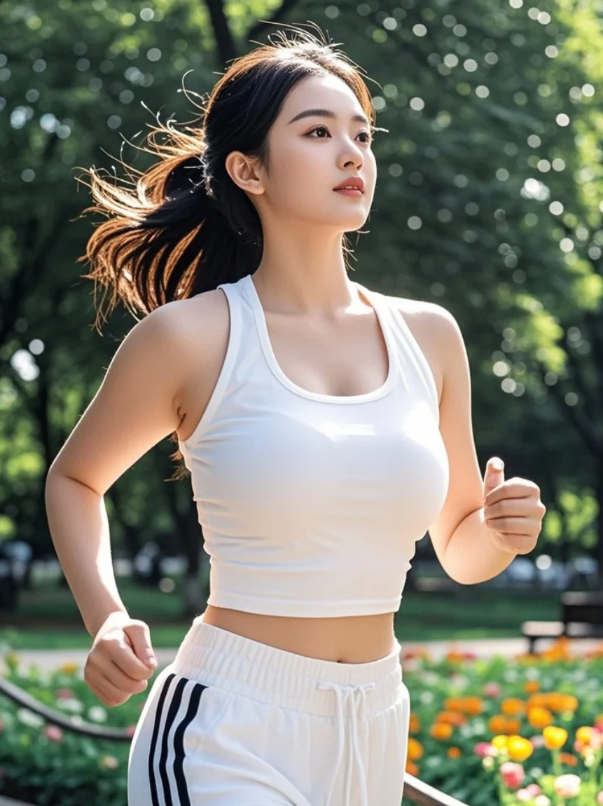 运动场上的飒爽身影，这美女也太会跑了！