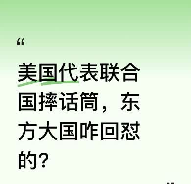 美国代表在联合国摔话筒喊“不允许”，东方大国代表一句“按规矩来”让全场安静，这外