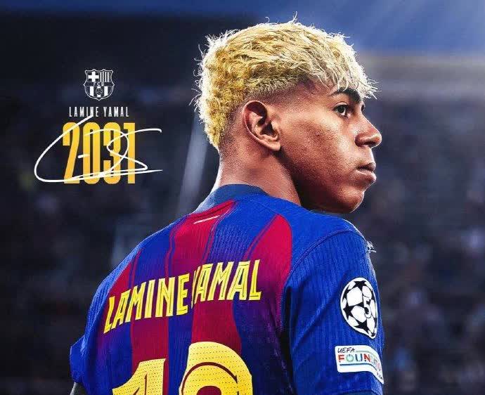 足球：亚马尔正式续约巴萨！
巴萨官方宣布18岁的亚马尔与巴萨正式完成续约，双方