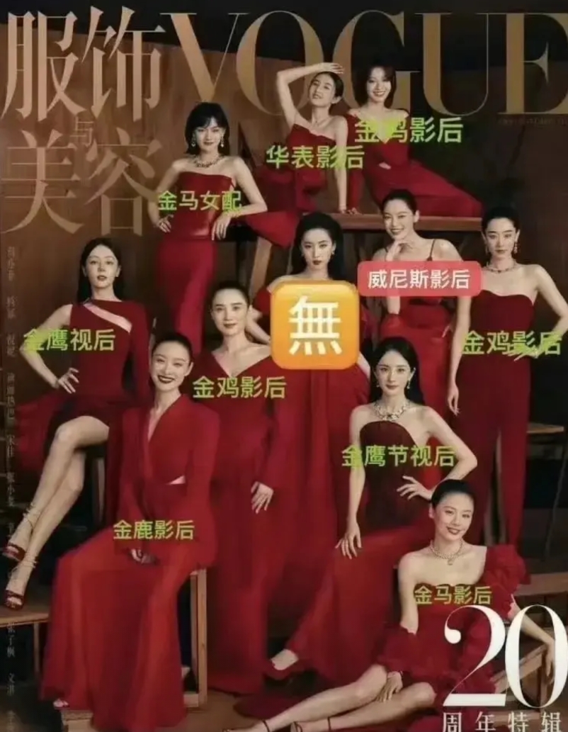 这么一看，真替刘亦菲尴尬。

原来Vogue 封面11人只有她没有奖，其他人都有