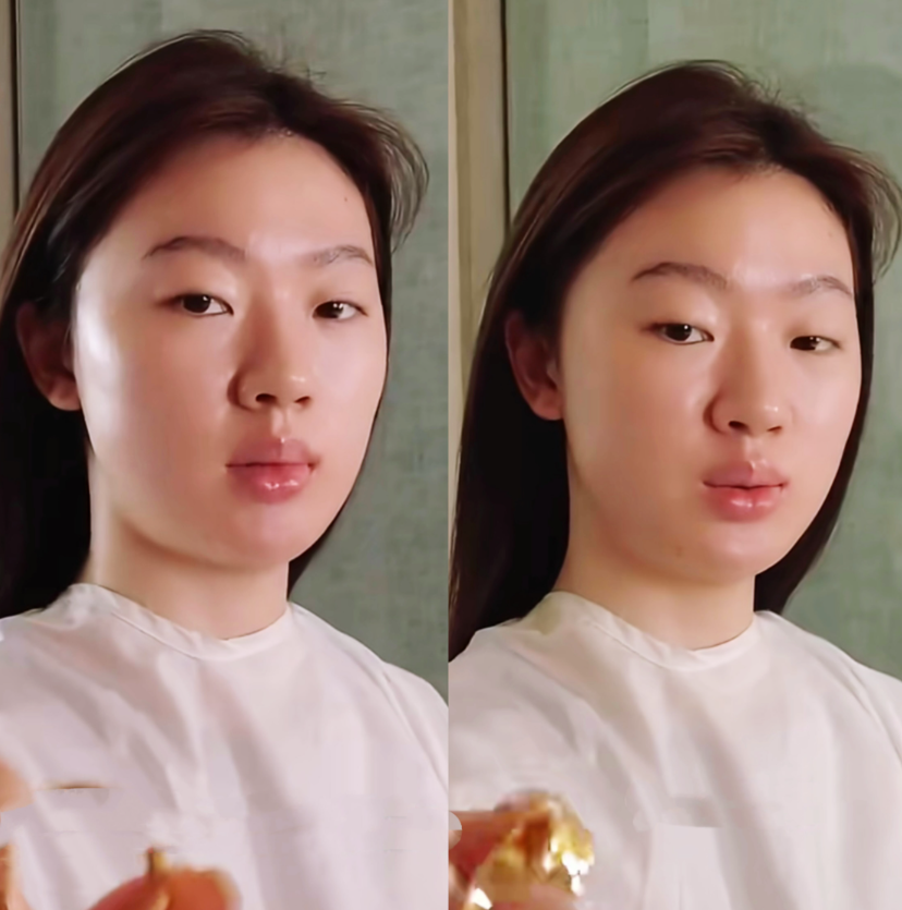 单依纯素颜长这样，感觉皮肤很光滑