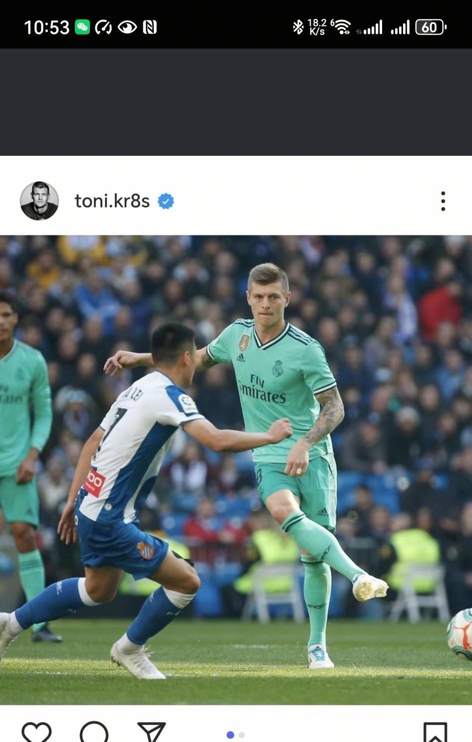 看到托尼克罗斯在个人社媒的回故的照片，说实话真是又一次把我拉回到了那些熬夜看西班