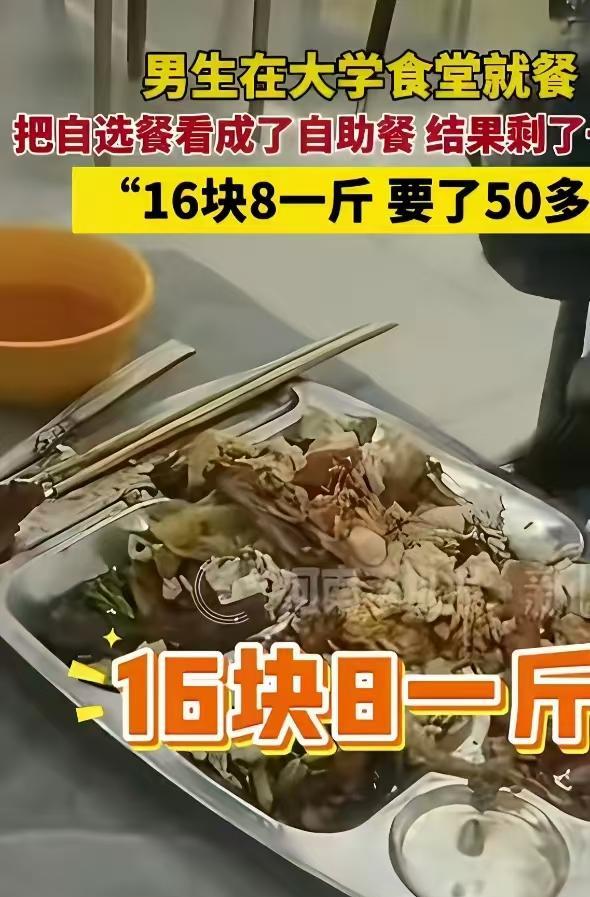 无论是自助餐还是自己掏钱，都该吃多少盛多少，浪费粮食不好。从小学到高中到大学，一