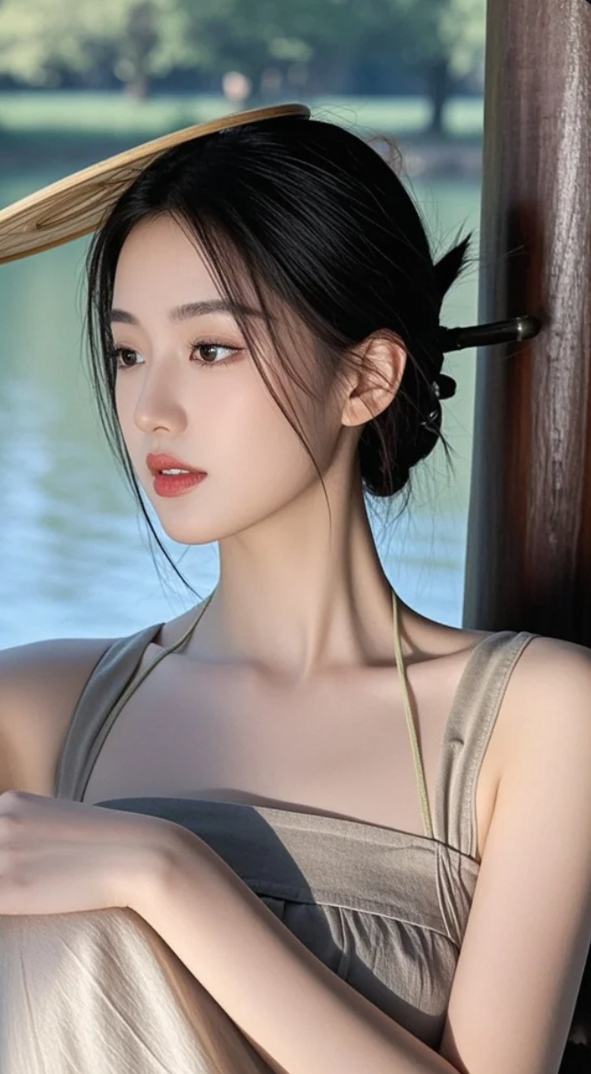 她在看湖，你却觉得她在等你开口