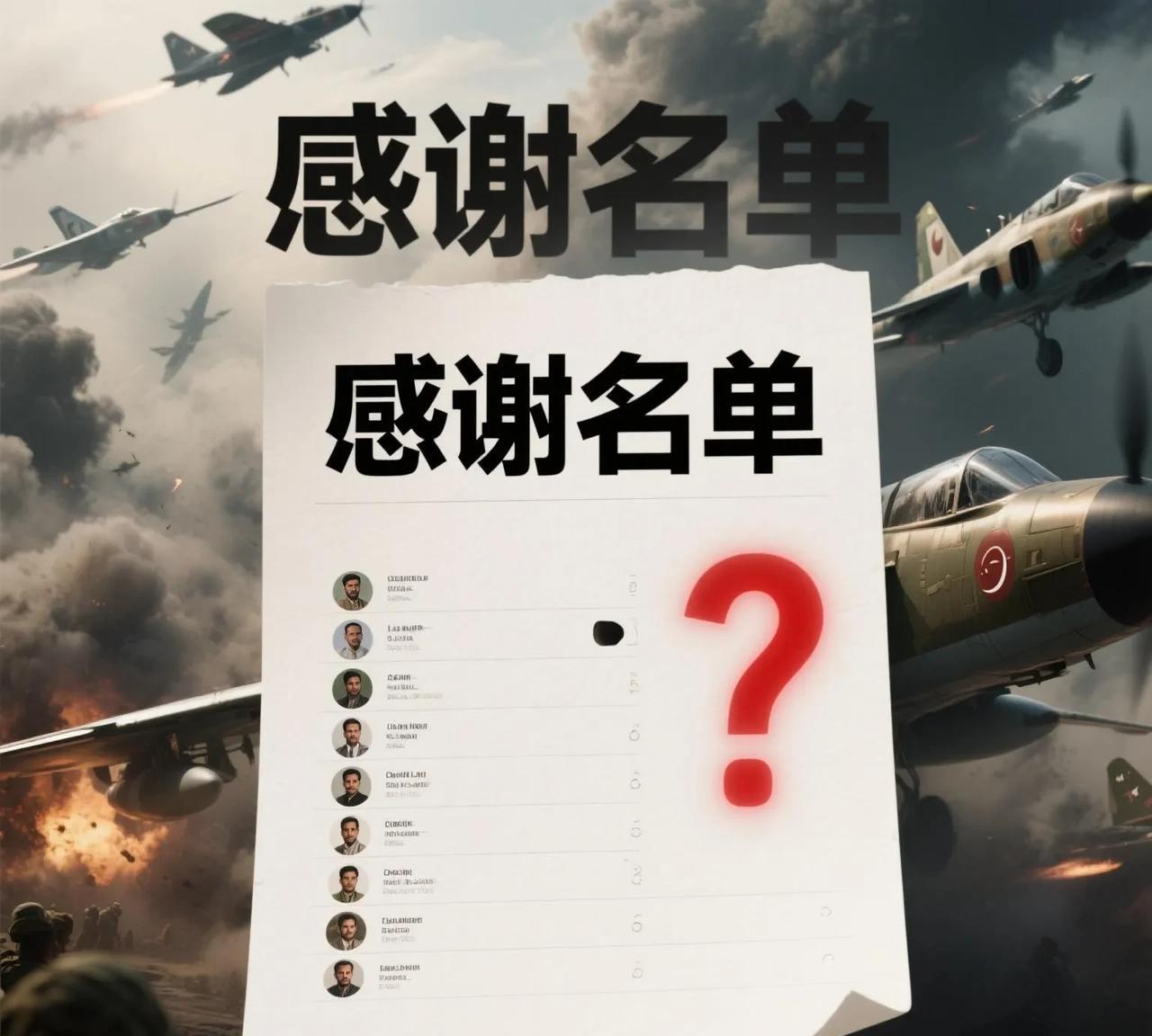 巴基斯坦“感谢名单”闹乌龙？吃瓜群众集体看呆！
救命！巴基斯坦空战大胜后的感谢名