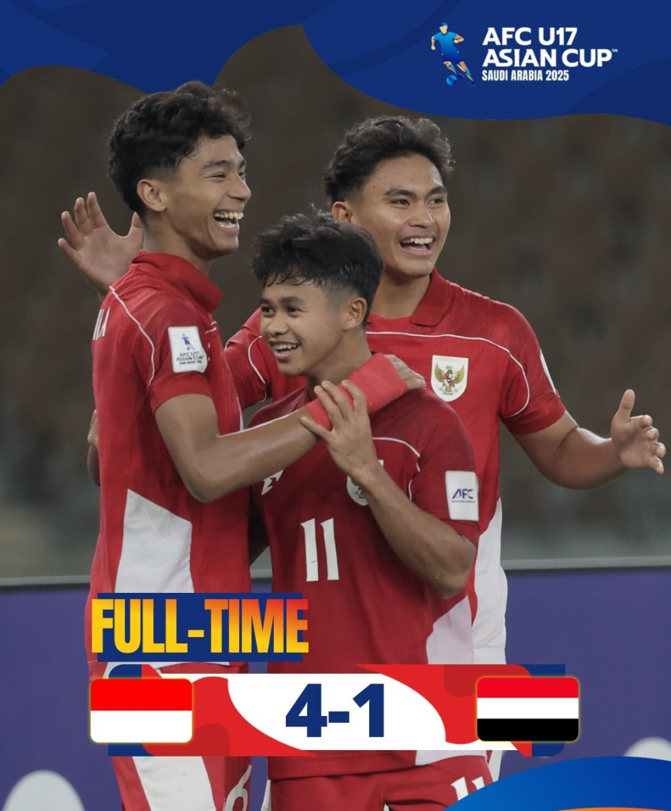 印尼U17亚洲杯小组赛两连胜提前出线！4-1大胜也门后，他们锁定C组头名并晋级2
