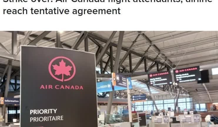 快讯！加航罢工结束！工会与资方达成协议!

代表加拿大航空10,000名空乘