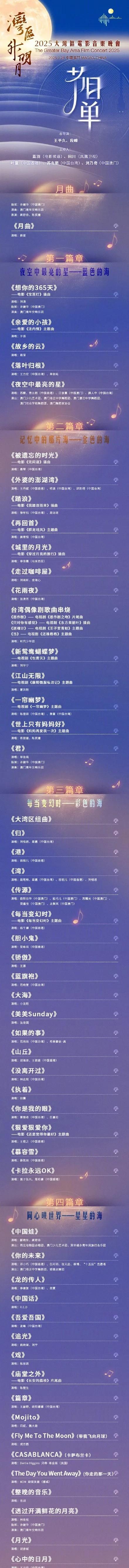 大湾区节目表来了，都是老歌，都是熟悉的面孔，姜育恒，徐怀钰，明道等等，真是最美的