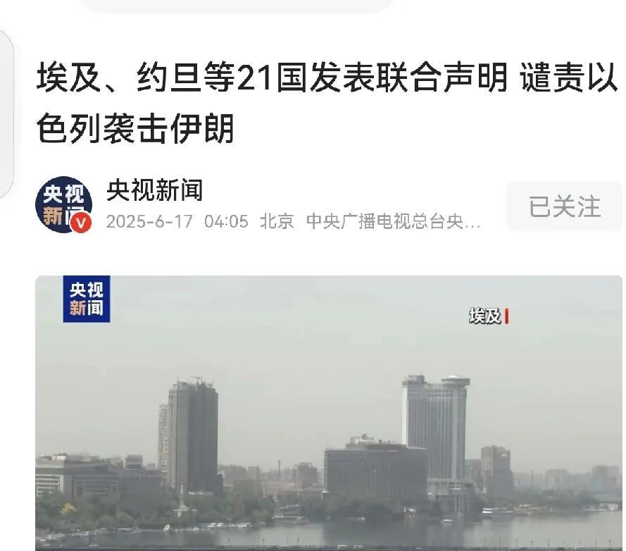 埃及、约旦等21个国家发表的这份联合声明说没用也没用，说有用也有用。
说它没用是