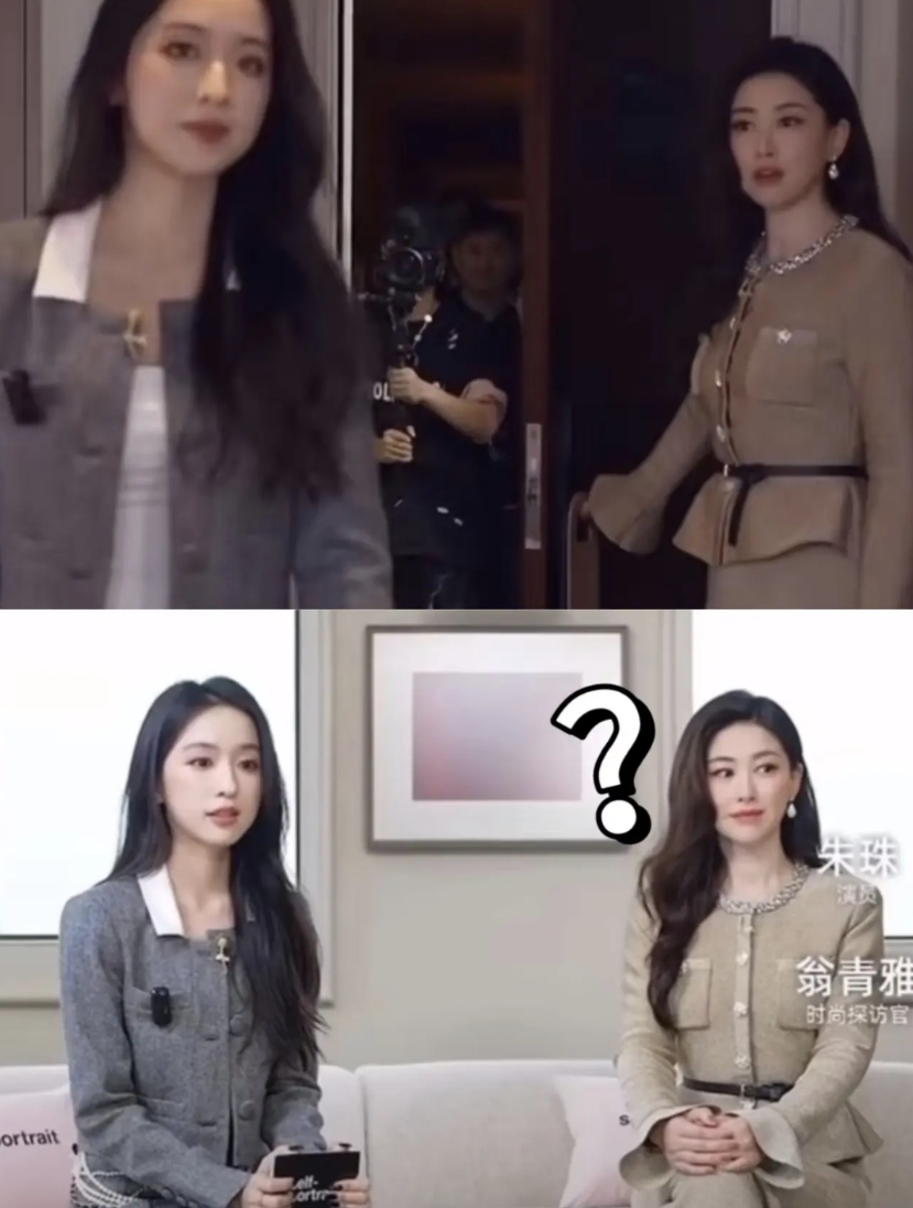 真是关公面前耍大刀了，翁青雅怎么敢这样采访朱珠的啊？

要知道朱珠不仅豪门出身，