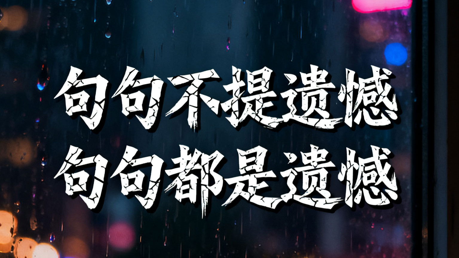 句句不提遗憾，句句都是遗憾