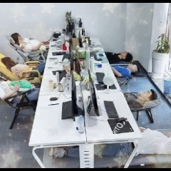 公司午睡时的场景，不会尴尬吗？