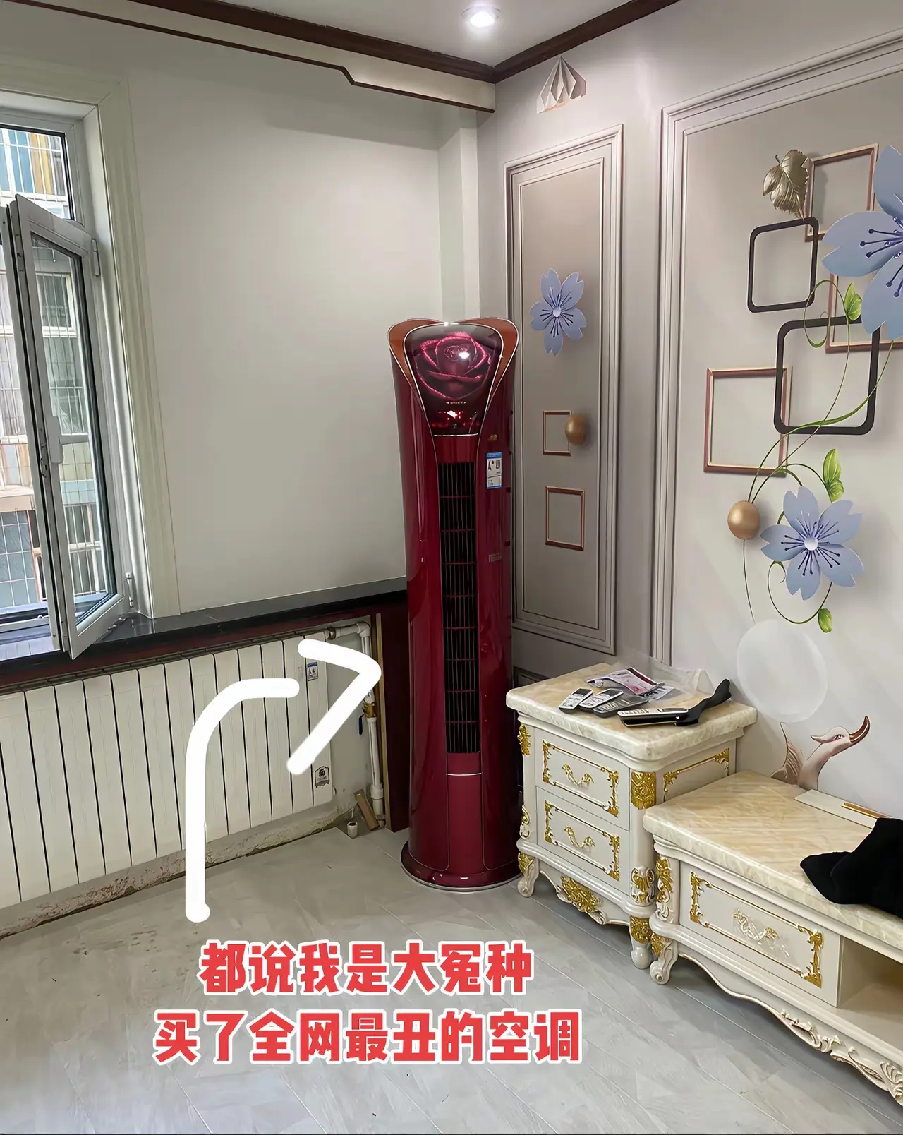 全网最丑空调
导购叫买白色的不听，当时就一根筋喜欢这色的，现在安装起来后，越看越