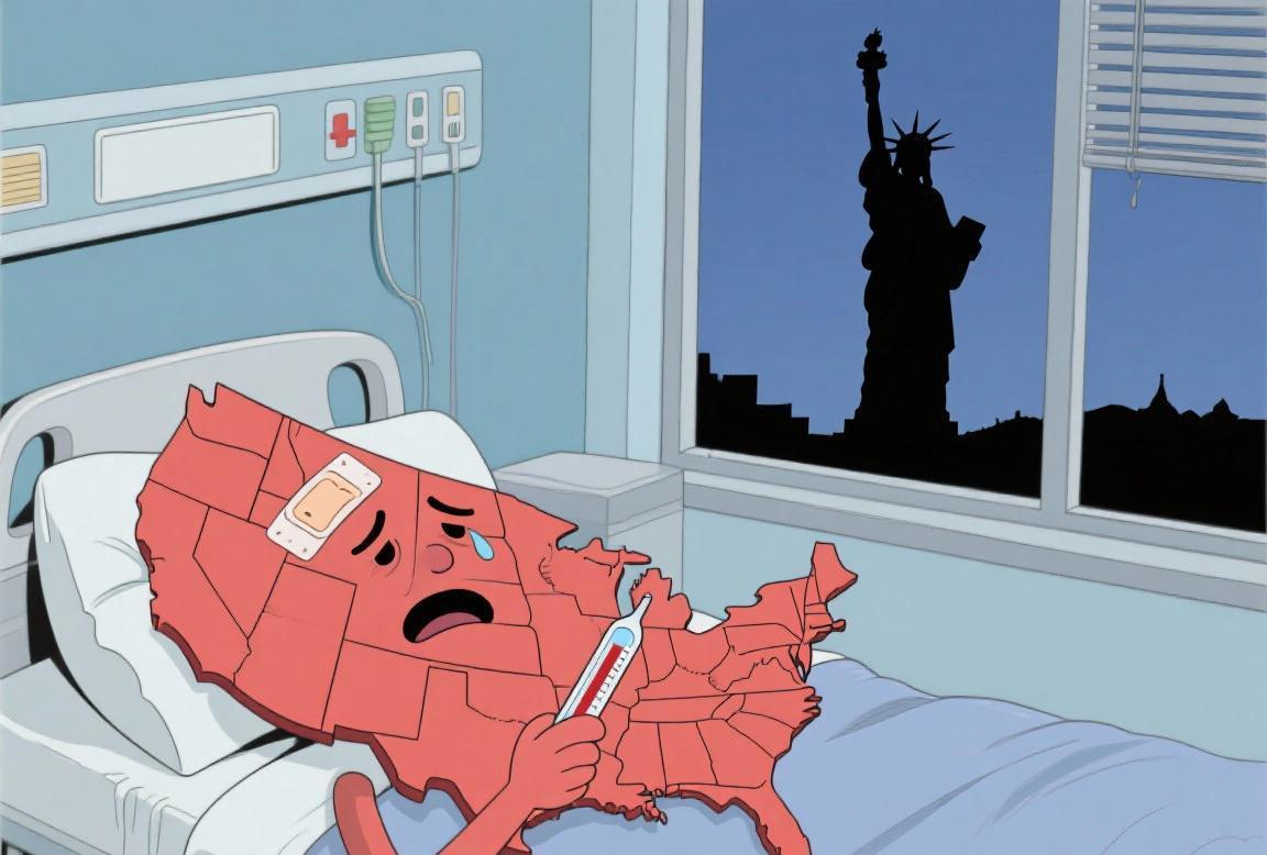 美国生病了，这应该是一个共识，美国人自己也承认。今天看到一组数据，可能揭示了一个