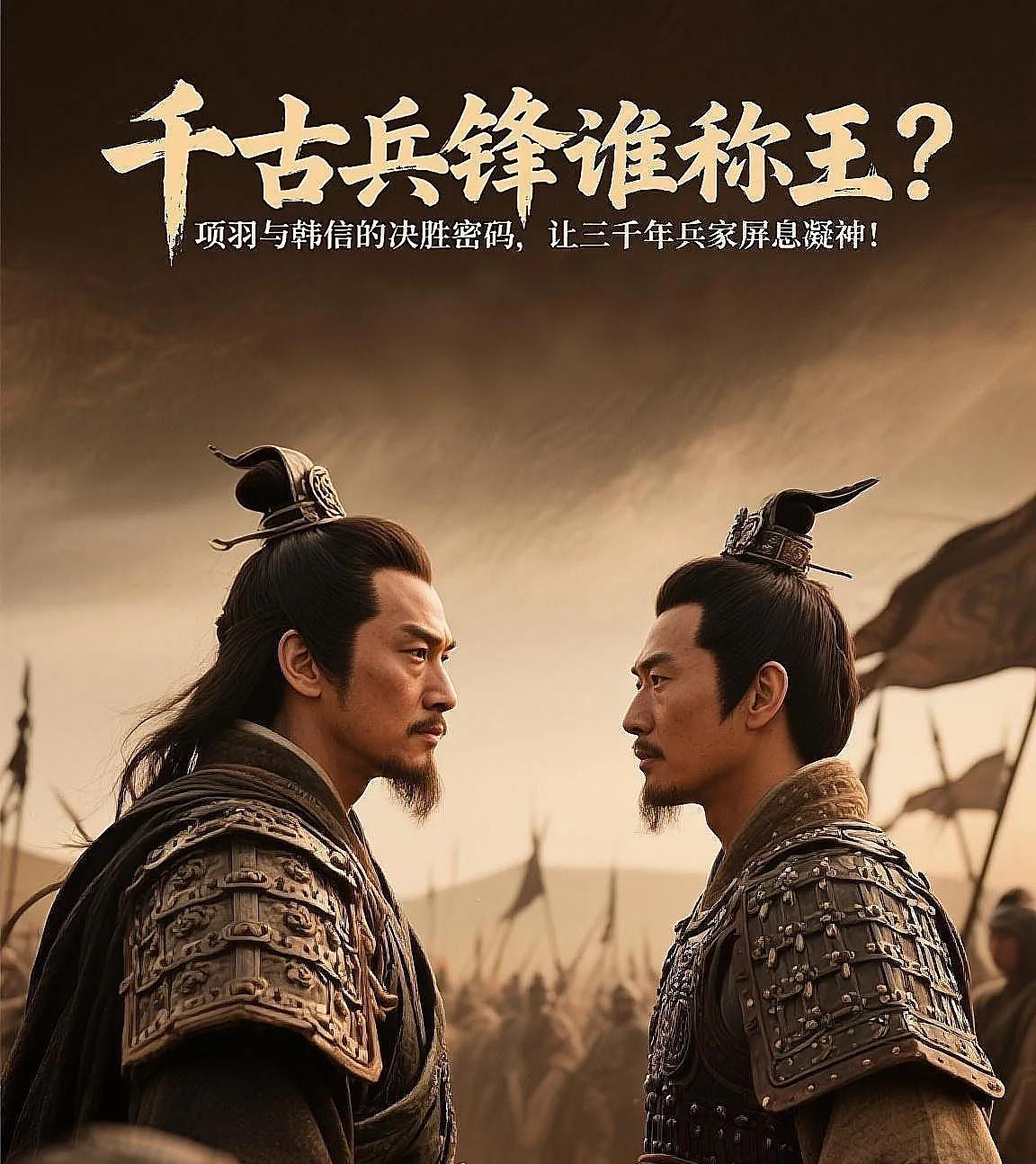 千古兵锋谁称王？项羽与韩信的决胜密码，让三千年兵家屏息凝神！
垓下的夕阳把江面染